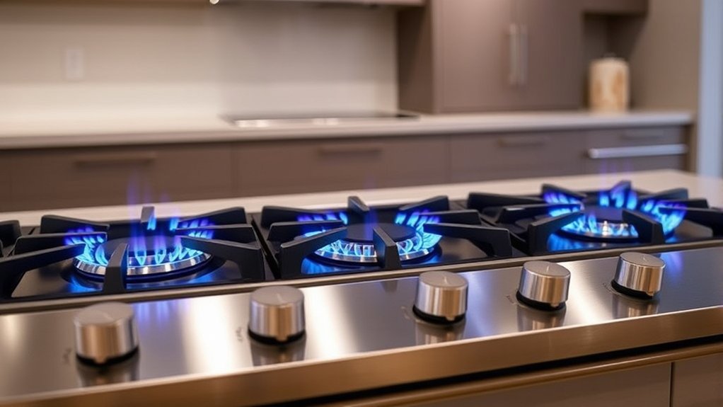 large modern gas stoves