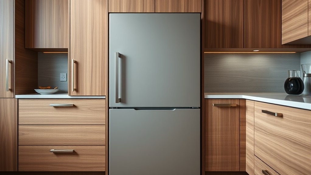 sleek flush customizable fridge