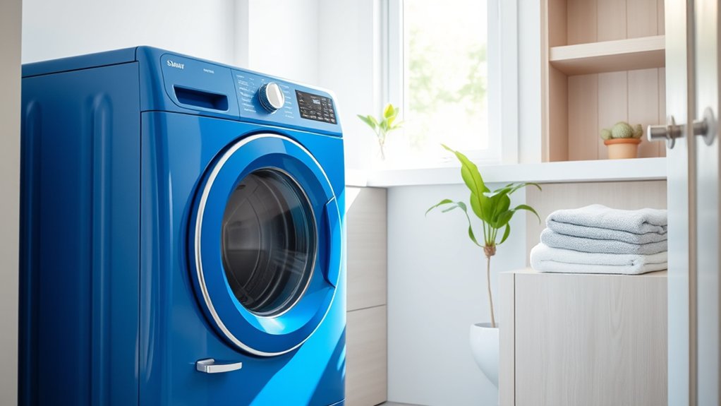 space saving blue laundry set