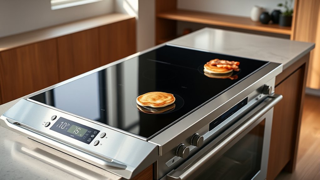 versatile even heating cooking range